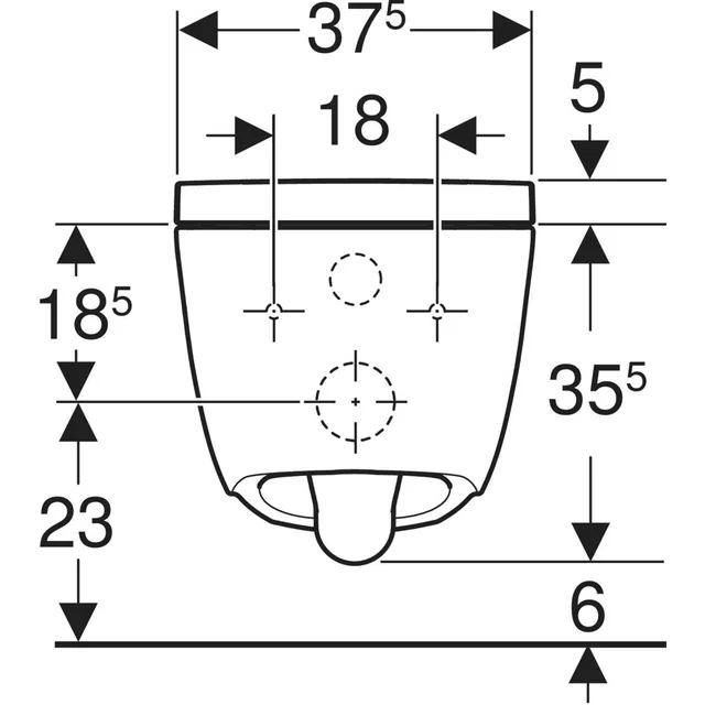 Geberit AquaClean Alba (compleet toiletsysteem) – Maattekening (2)