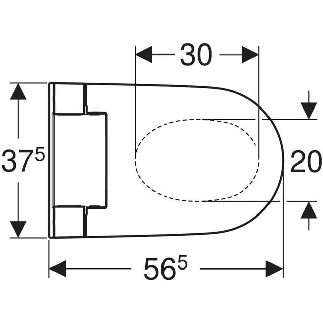 Geberit AquaClean Alba (compleet toiletsysteem) – Maattekening (4)