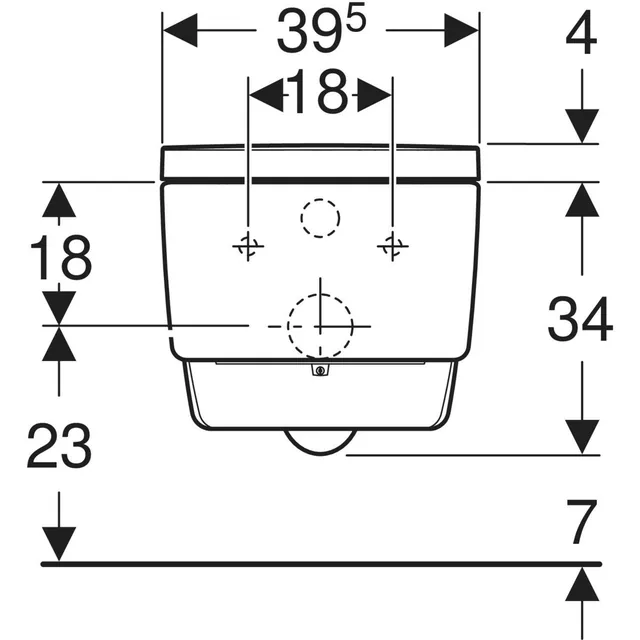 Geberit AquaClean Mera Comfort wandcloset (compleet) – Maattekening (2)
