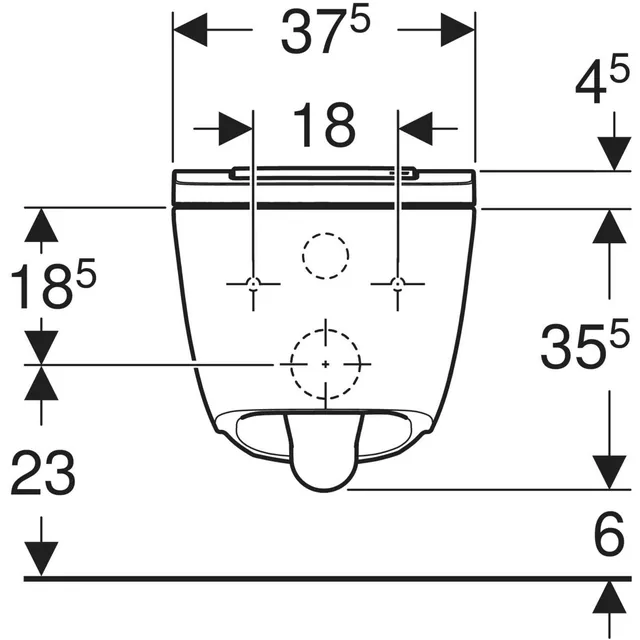 Geberit AquaClean Sela wandcloset (compleet) – Maattekening (2)