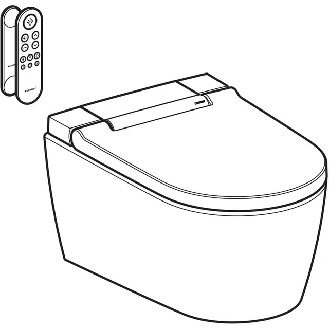 Geberit AquaClean Sela wandcloset (compleet) – Maattekening (1)