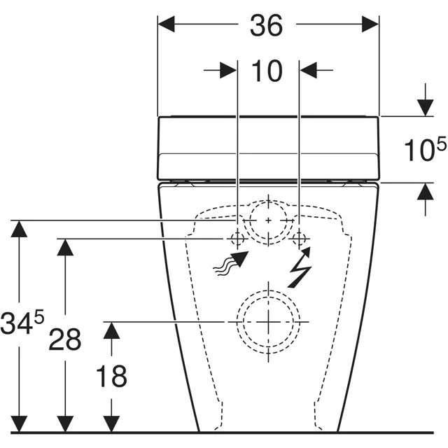Geberit AquaClean Tuma Comfort vloerstaand (compleet) – Maattekening (2)