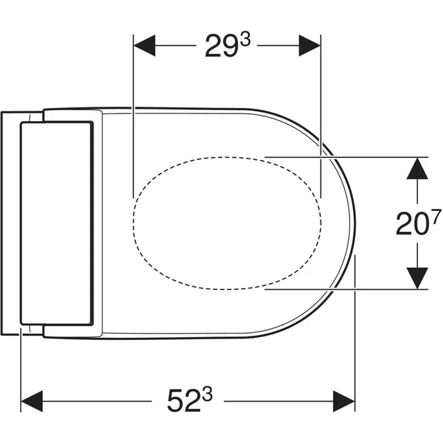 Geberit AquaClean Tuma Comfort vloerstaand (compleet) – Maattekening (4)
