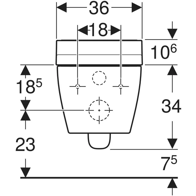 Geberit AquaClean Tuma Comfort wandcloset (compleet) – Maattekening (2)