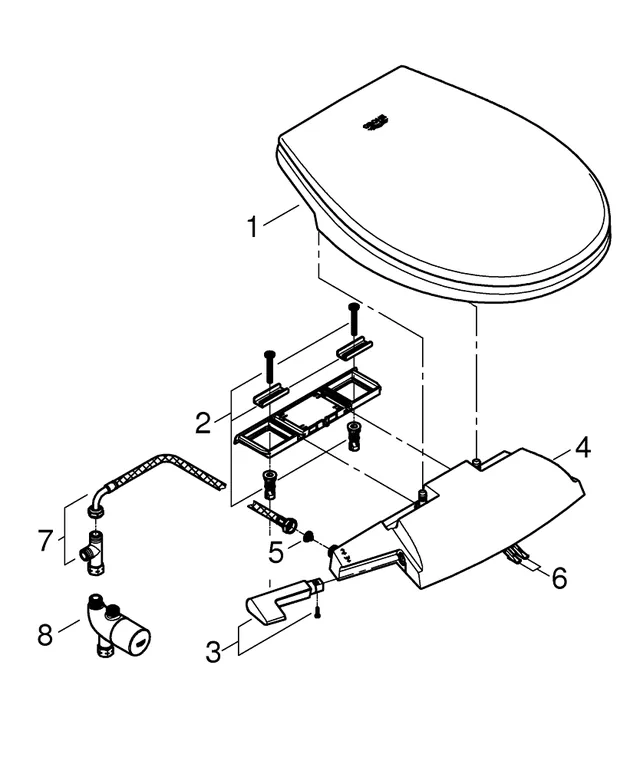 GROHE Bau Ceramic stroomloze bidetbril – Detail