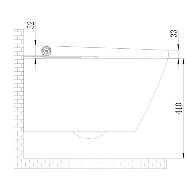 Homecare / HCI E410 Premium (compleet douchetoilet, wandhangend) – Maattekening