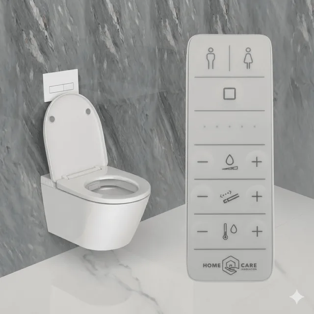 Homecare / HCI Comfort 991 (compleet douchetoilet, wandhangend) – In de badkamer, deksel open