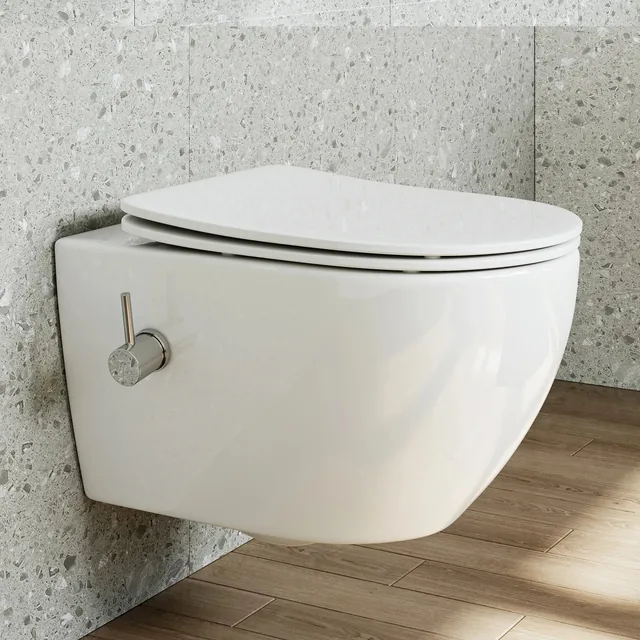HOROW UF12R taharet-wandtoilet met bidetfunctie (53 x 36 x 35 cm) – In de badkamer (2)