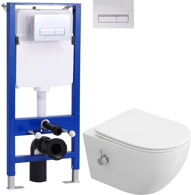 HOROW UF12R taharet-wandtoilet met bidetfunctie (53 x 36 x 35 cm)