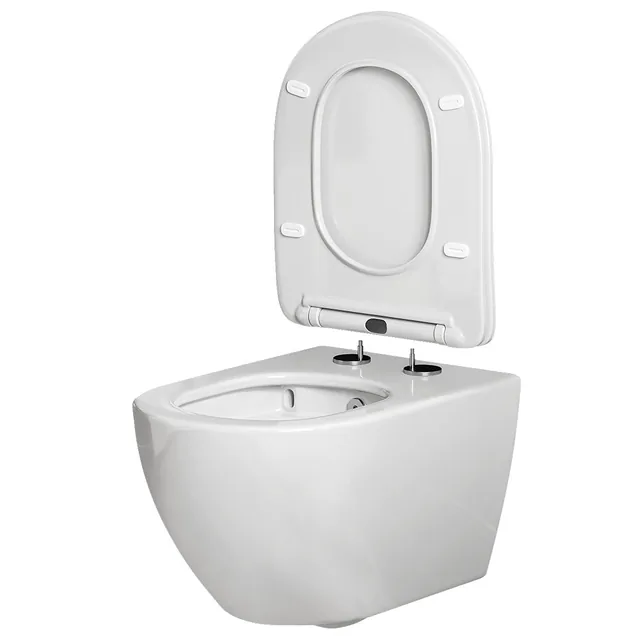 HOROW UF12R taharet-wandtoilet met bidetfunctie (53 x 36 x 35 cm) – Deksel open