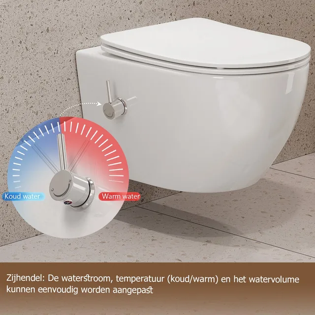 HOROW UF12R taharet-wandtoilet met bidetfunctie (53 x 36 x 35 cm) – Detail (5)