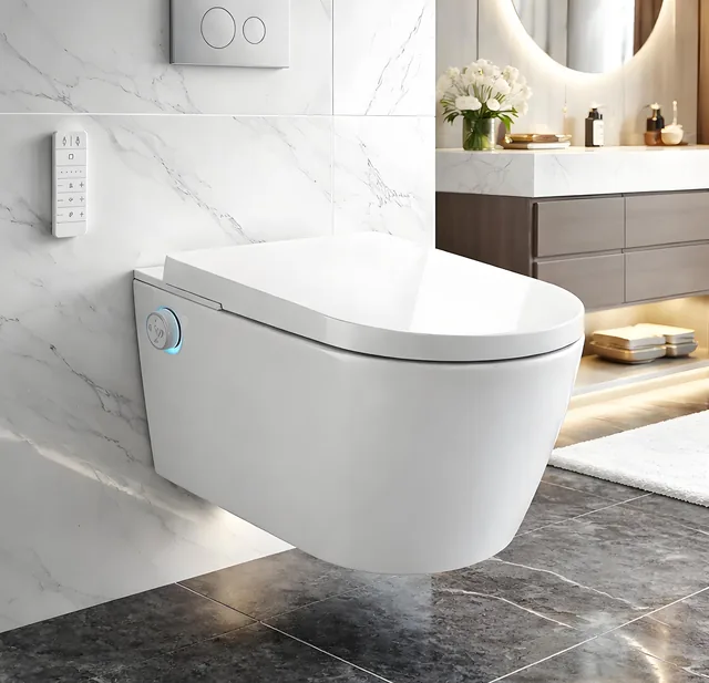 HOROW G07 (spoelrandloos douchetoilet, wandhangend) – In de badkamer