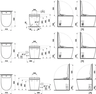 LAUFEN Cleanet ALVIA (compleet douchetoilet) – Maattekening