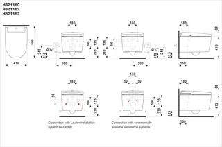 LAUFEN Cleanet ALVIA (compleet douchetoilet) – Maattekening