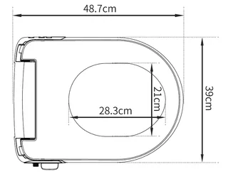 Maro D'Italia FP204 (stroomloze douchewc-bril met warm- en koudwatermengkraan) – Maattekening