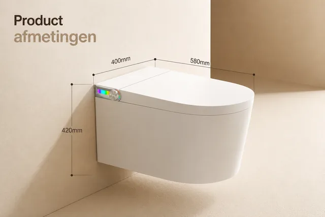 SlimmeWC Hangtoilet Topversie (compleet douchetoilet) – Maattekening (2)