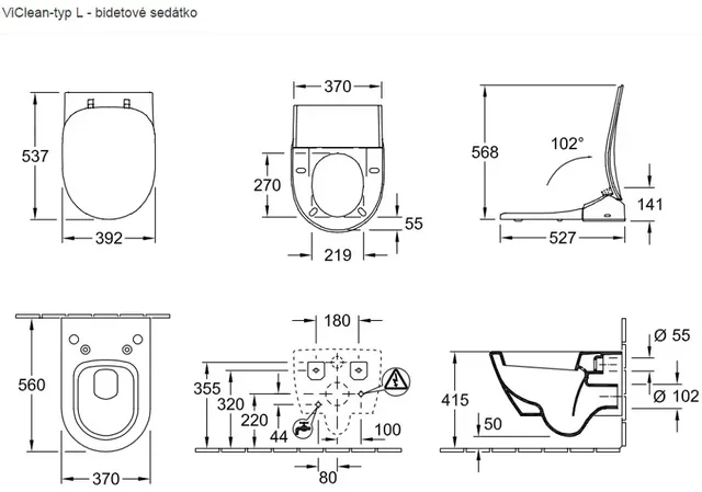 Villeroy & Boch ViClean-L4 (losse douchewc-bril) – Detail