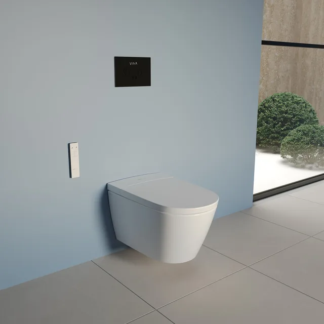 VitrA V-Care 3 Base (compleet douchetoilet) – In de badkamer